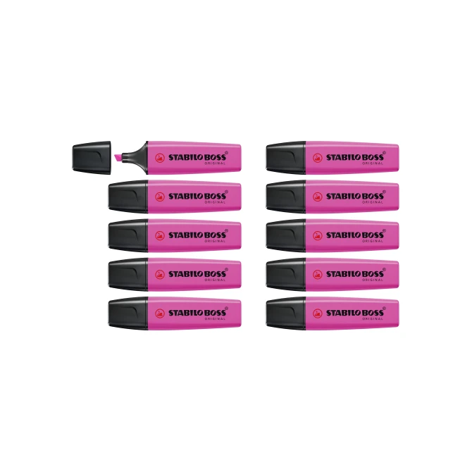 STABILO Boss Original Markeerstift Beitelvormige Punt 2 - 5 mm Lila (pak 10 stuks) STABILO Boss Original Markeerstift Beitelvormige Punt 2 - 5 mm Lila (pak 10 stuks)