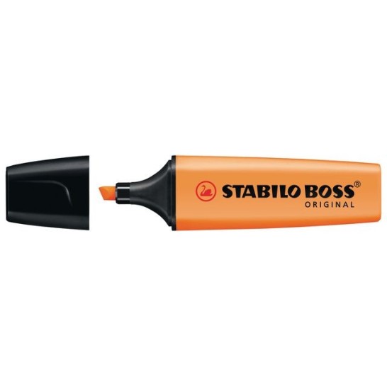 STABILO Boss Original Markeerstift Beitelvormige Punt 2 - 5 mm Oranje (pak 10 stuks)