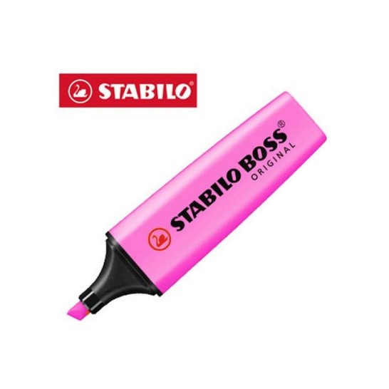 STABILO Boss Original Markeerstift Beitelvormige Punt 2 - 5 mm Roze (pak 10 stuks)