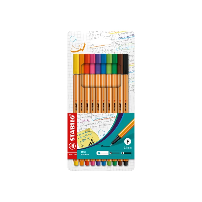 STABILO Fineliner point 88 04 mm assorti (pak 10 stuks) STABILO Fineliner point 88 04 mm assorti (pak 10 stuks)