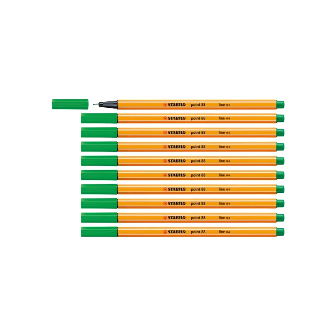 STABILO Fineliner point 88 04 mm groen (pak 10 stuks) STABILO Fineliner point 88 04 mm groen (pak 10 stuks)
