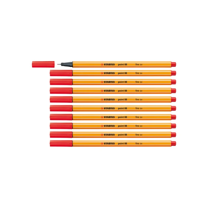 STABILO Fineliner point 88 04 mm rood (pak 10 stuks) STABILO Fineliner point 88 04 mm rood (pak 10 stuks)