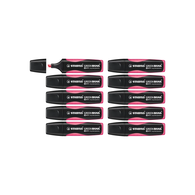 STABILO Green Boss Markeerstift Beitelvormige Punt 2 - 5 mm Roze (doos 10 stuks)