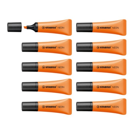 STABILO Neon Markeerstift Beitelvormige Punt 2 - 5 mm Oranje (pak 10 stuks)