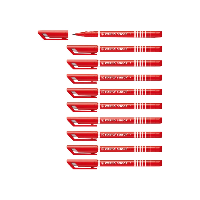 STABILO Sensor 189 fineliner Rood (pak 10 stuks)