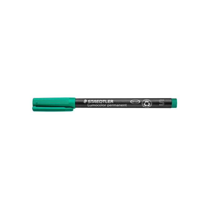 STAEDTLER Lumocolor 313 Permanente Marker Fijne Punt 04 mm Groen (pak 10 stuks)