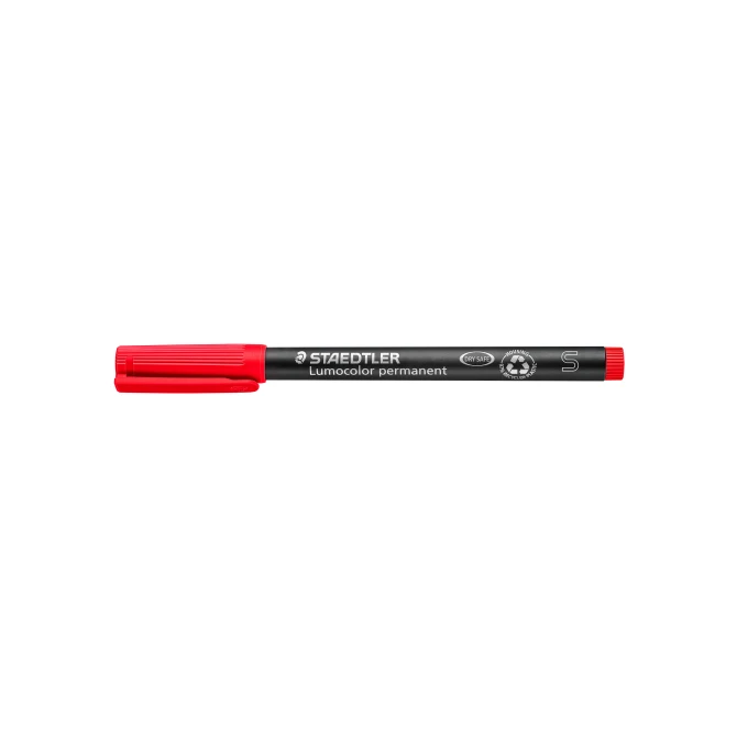 STAEDTLER Lumocolor 313 Permanente Marker Fijne Punt 04 mm Rood (pak 10 stuks)