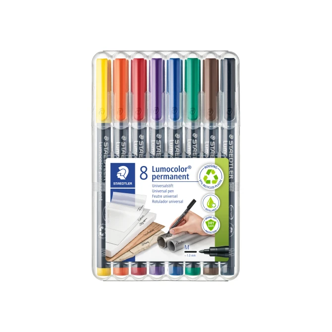 STAEDTLER Lumocolor 317 Permanente Marker Medium Punt 1 mm Assorti (pak 8 stuks)