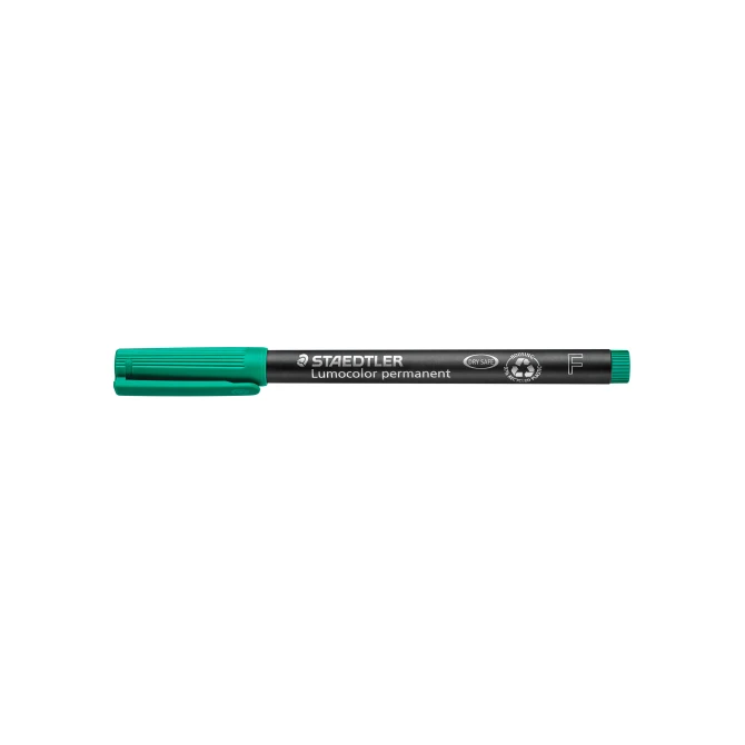 STAEDTLER Lumocolor 318 Permanente Marker Fijne Funt 06 mm Groen (pak 10 stuks)