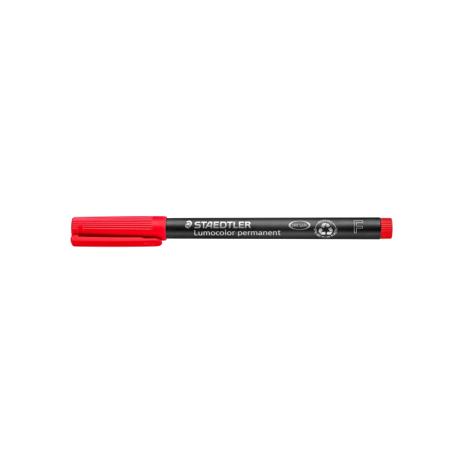 STAEDTLER Lumocolor 318 Permanente Marker Fijne Funt 06 mm Rood (pak 10 stuks)