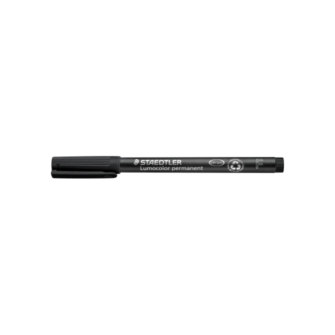 STAEDTLER Lumocolor 318 Permanente Marker Fijne Punt 06 mm Zwart (pak 10 stuks)