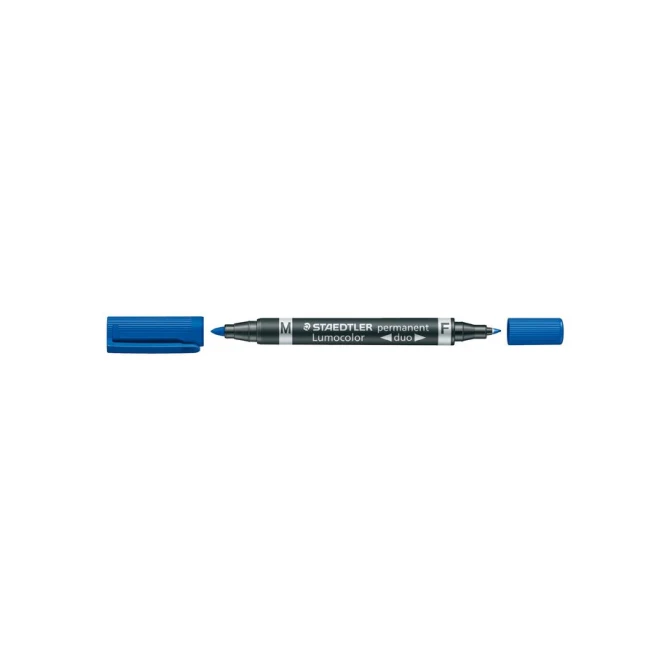 STAEDTLER Lumocolor 348 Duo Permanente Marker Blauw (pak 10 stuks)