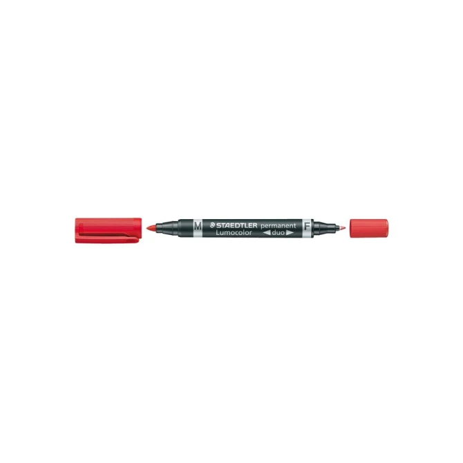 STAEDTLER Lumocolor 348 Duo Permanente Marker Rood (pak 10 stuks)