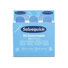 Salvequick Blauwe detecteerbare pleisters 6 x 35 stuks (pak 210 stuks)