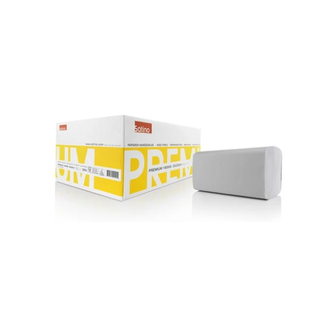 Satino Premium Papieren Handdoeken ZZ-vouw 2-laags 25 x 23 cm Wit (doos 3200 vel) Satino Premium Papieren Handdoeken ZZ-vouw 2-laags 25 x 23 cm Wit (doos 3200 vel)