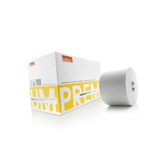 Satino Premium Toiletpapier Systeemrollen 2 laags 98 x 14 cm Wit (doos 24 x 100 meter)
