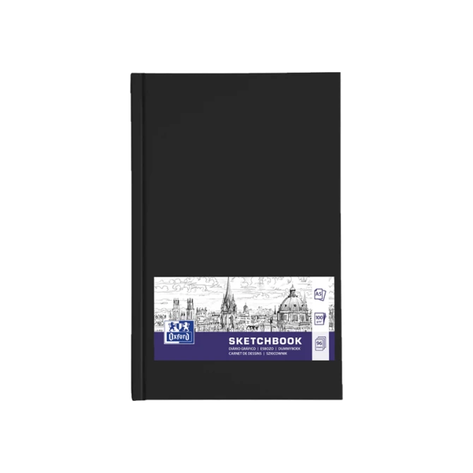 Oxford Schetsboek A5 hardcover zwart/pk5