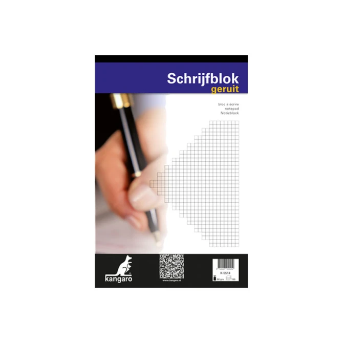 Schrijfblok KANGARO A4 ruit 60g 100v (5 stuks)