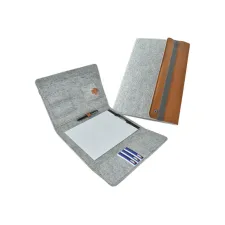 DESQ Schrijfmap A4 vilt grijs/bruin