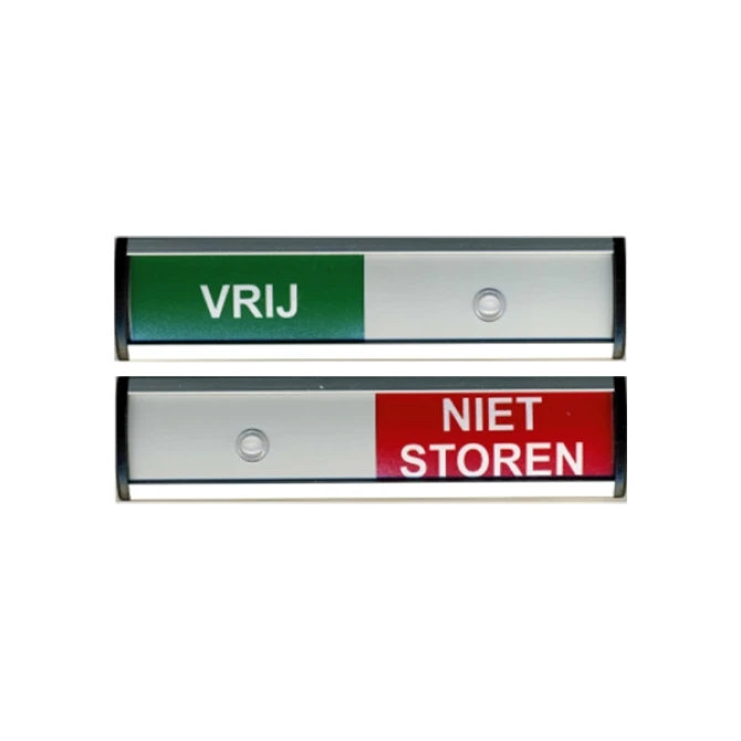 posta Schuifbordje 12.5x3cm vrij/niet storen
