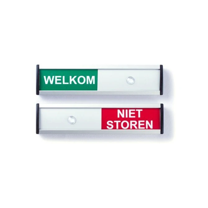posta Schuifbordje 12.5x3cm welkom/niet storen