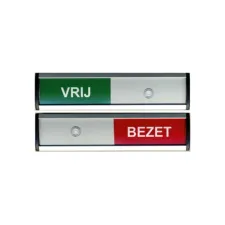 posta Schuifbordje 12.5x3cm vrij/bezet