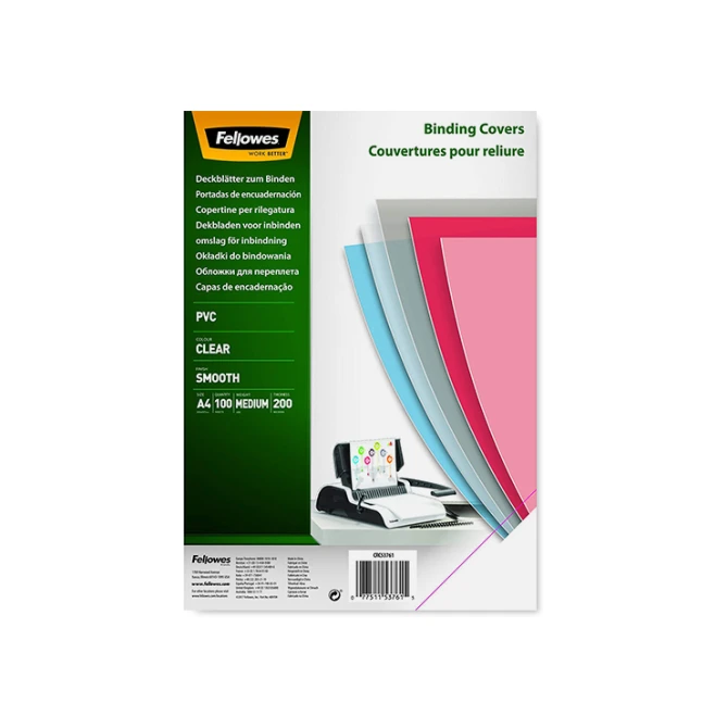 Fellowes Schutblad PVC A4 200mic/pk100