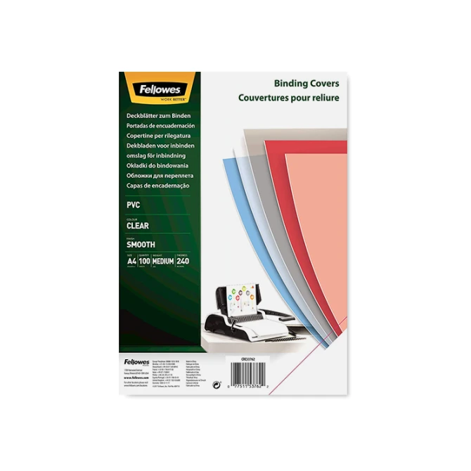 Fellowes Schutblad PVC A4 240mic/pk100
