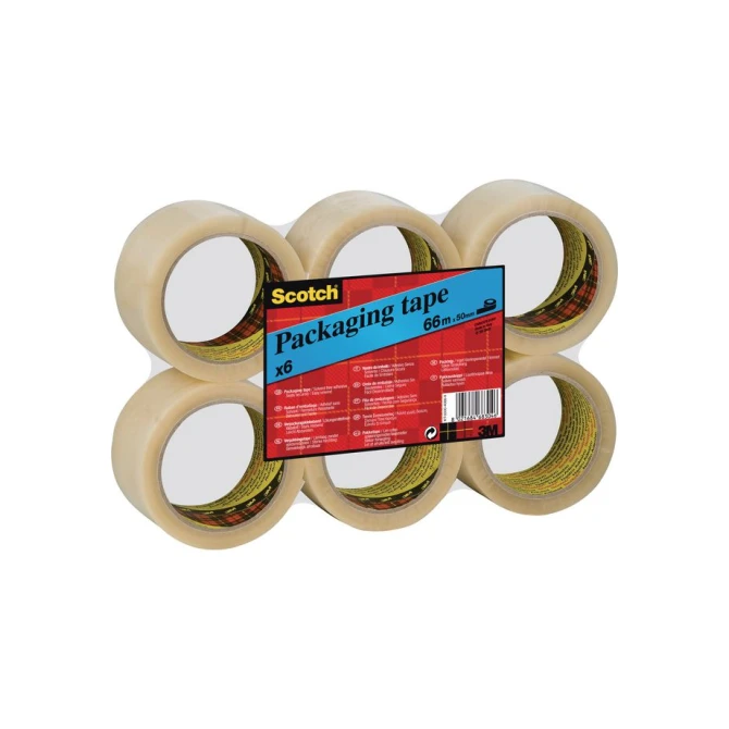SCOTCH® 371 Verpakkingstape PP 50 mm x 66 m Transparant (pak 6 x 66 meter) SCOTCH® 371 Verpakkingstape PP 50 mm x 66 m Transparant (pak 6 x 66 meter)