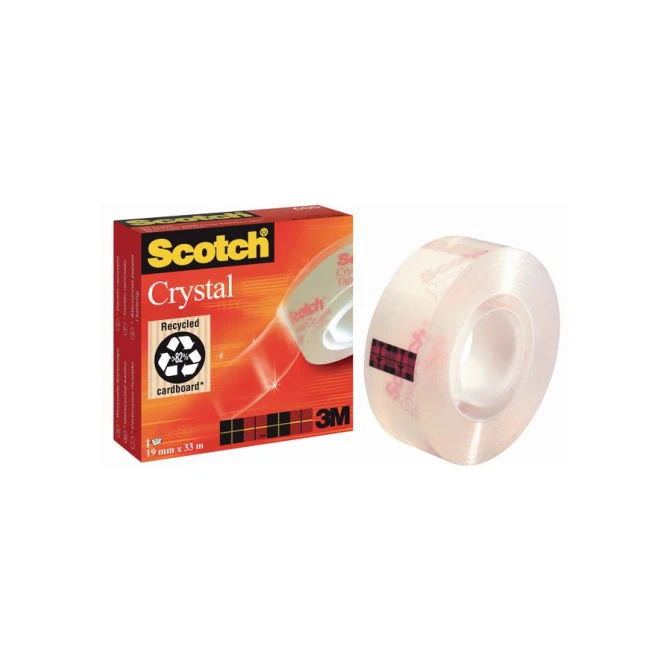 SCOTCH® 600 Crystal Clear Plakband 19 mm x 66 m asgat 76 mm (rol 66 meter) SCOTCH® 600 Crystal Clear Plakband 19 mm x 66 m asgat 76 mm (rol 66 meter)