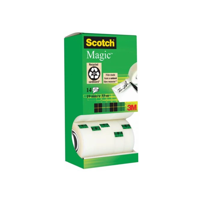 SCOTCH® 810 Magic Plakband Onzichtbaar 19 mm x 33 m Mat Transparant (pak 14 rollen) SCOTCH® 810 Magic Plakband Onzichtbaar 19 mm x 33 m Mat Transparant (pak 14 rollen)