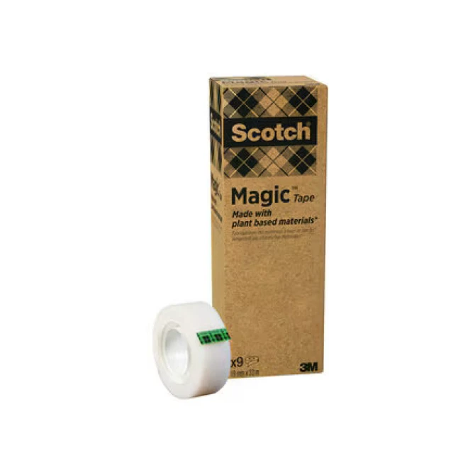 SCOTCH® Magic 900 Plakband A Greener Choice Onzichtbaar 19 mm x 33 m Mat Transparant (pak 9 rollen) SCOTCH® Magic 900 Plakband A Greener Choice Onzichtbaar 19 mm x 33 m Mat Transparant (pak 9 rollen)