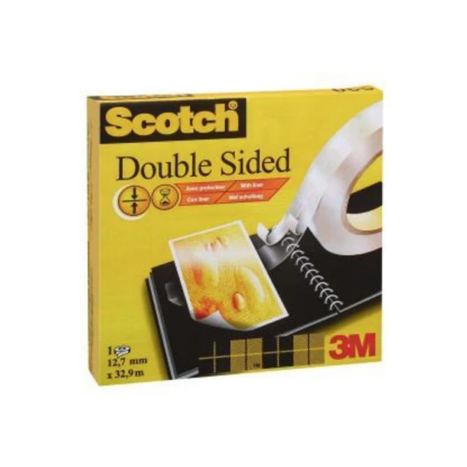 Scotch® Plakband 665 dubbelzijdig 12 mm x 33 m (rol 33 meter)
