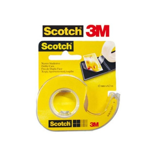 Scotch Plakband 665 dubbelzijdig op dispenser 12 mm x 6.3 m (rol 6.3 meter)