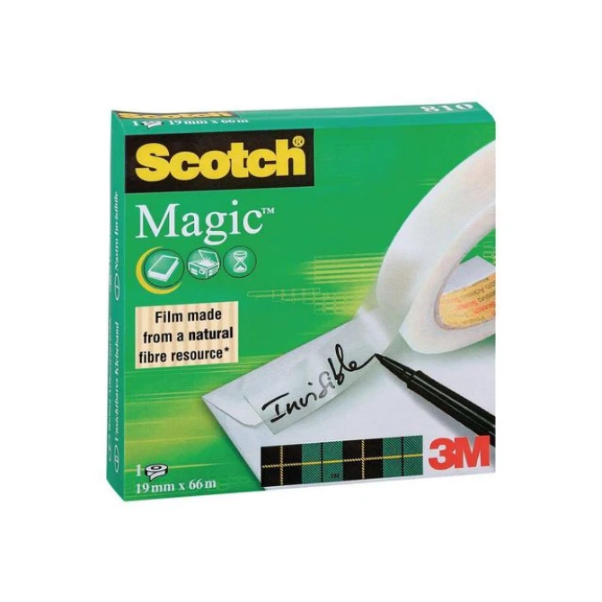 SCOTCH® Plakband 810 Magic™ 19 mm x 66 m asgat 76 mm (rol 66 meter)