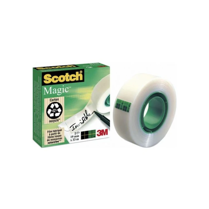 SCOTCH® Tape 810 Plakband Onzichtbaar 19 mm x 33 m Asgat 25 mm Mat Transparant (pak 6 x 33 meter)