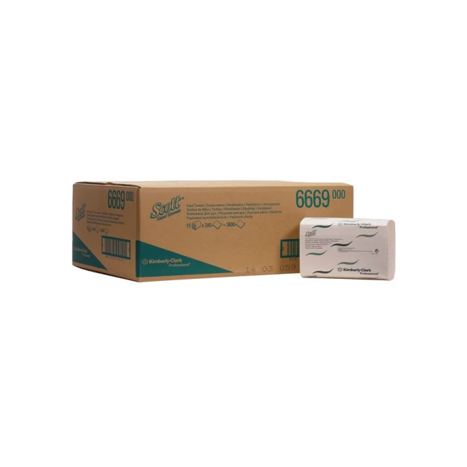 SCOTT 6669 Papieren Handdoeken Interfold 1-laag 20x31.5cm Wit / 15 x 240 vel SCOTT 6669 Papieren Handdoeken Interfold 1-laag 20x31.5cm Wit / 15 x 240 vel