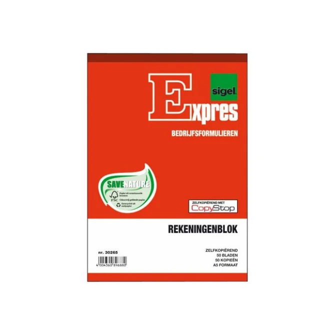 SIGEL Expres Kas- en kwitantieformulieren Rekeningblok A5 2x50 vel (krimp 5 stuks) SIGEL Expres Kas- en kwitantieformulieren Rekeningblok A5 2x50 vel (krimp 5 stuks)