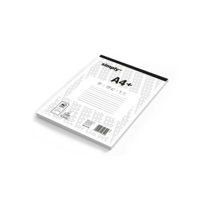 Simply Schrijfblok A4 Gelinieerd 60 g/m² 100 vel (pak 5 x 100 vel) Simply Schrijfblok A4 Gelinieerd 60 g/m² 100 vel (pak 5 x 100 vel)