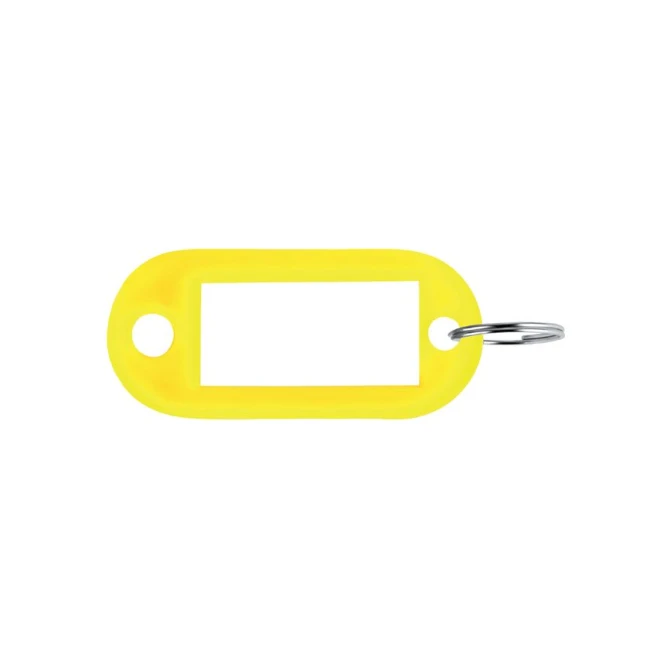 Sleutellabel 50x23mm rond geel/pk100