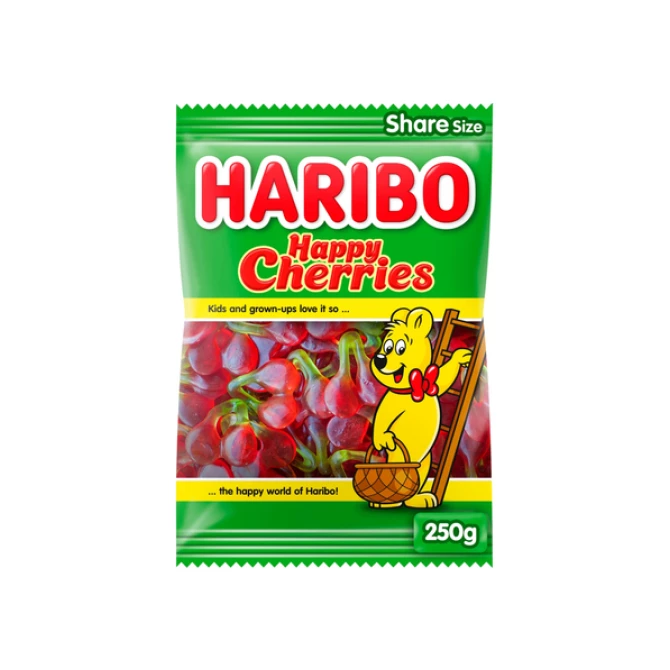 Snoep Haribo kersen 250gr (10 stuks) Snoep Haribo kersen 250gr (10 stuks)