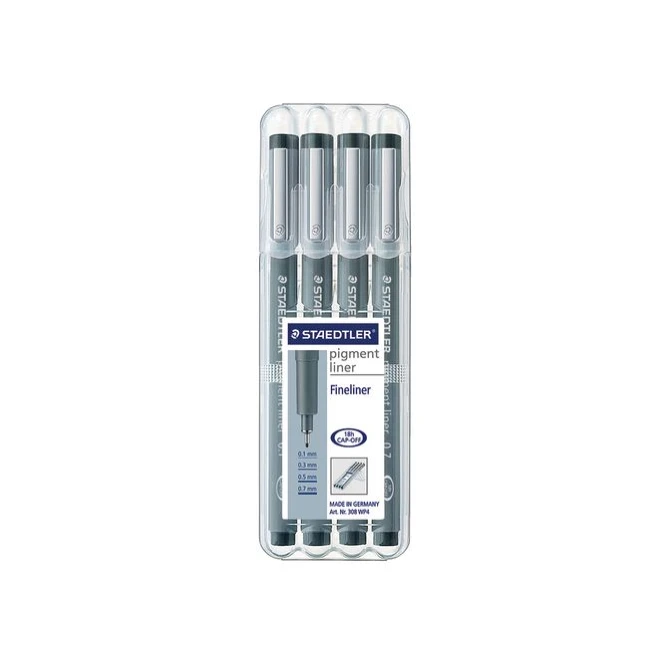 Staedtler Fineliner 308 Assorti schrijfbreedtes (pak 4 stuks) Staedtler Fineliner 308 Assorti schrijfbreedtes (pak 4 stuks)