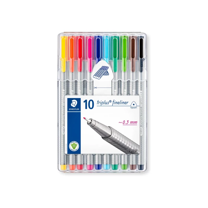 Staedtler Fineliner Triplus 03 mm assorti (pak 10 stuks) Staedtler Fineliner Triplus 03 mm assorti (pak 10 stuks)