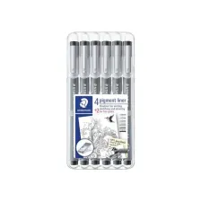 Staedtler Fineliner permanent pigment inkt zwart 6 stuks (pak 6 stuks) Staedtler Fineliner permanent pigment inkt zwart 6 stuks (pak 6 stuks)