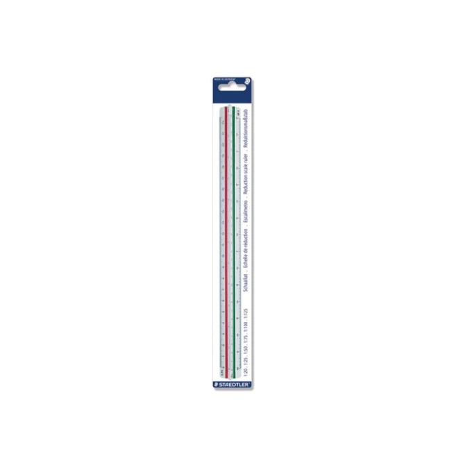 Staedtler Mars® 561-reductieschaalliniaal schalen: 1:20 1:25 1:50 1:75 1:100 1:125 kleurgecodeerd 30 cm