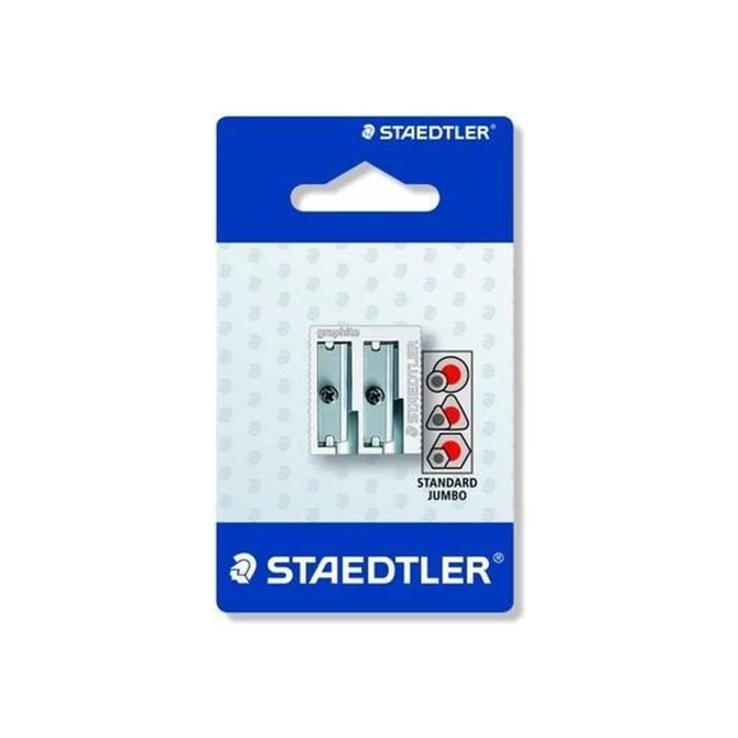 Staedtler Metalen puntenslijper met 2 gaten zilver (blister 1 stuk) Staedtler Metalen puntenslijper met 2 gaten zilver (blister 1 stuk)