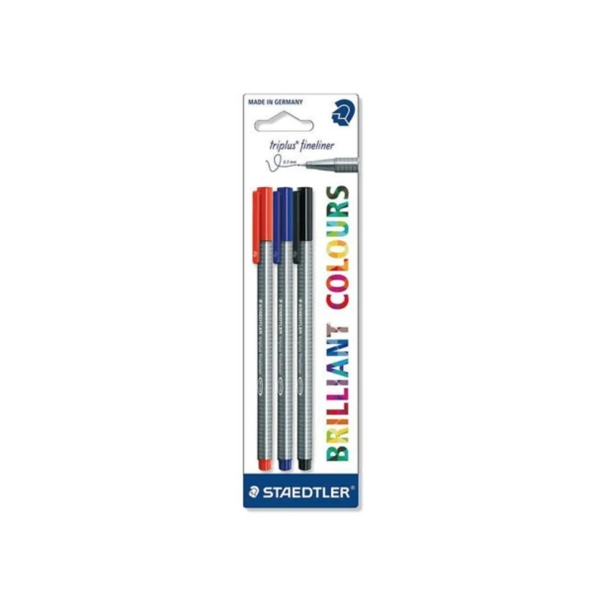 Staedtler Triplus® Fineliner 334 superfijne punt 0.3 mm lijndikte assorti (zwart blauw rood) (blister 3 stuks) Staedtler Triplus® Fineliner 334 superfijne punt 0.3 mm lijndikte assorti (zwart blauw rood) (blister 3 stuks)