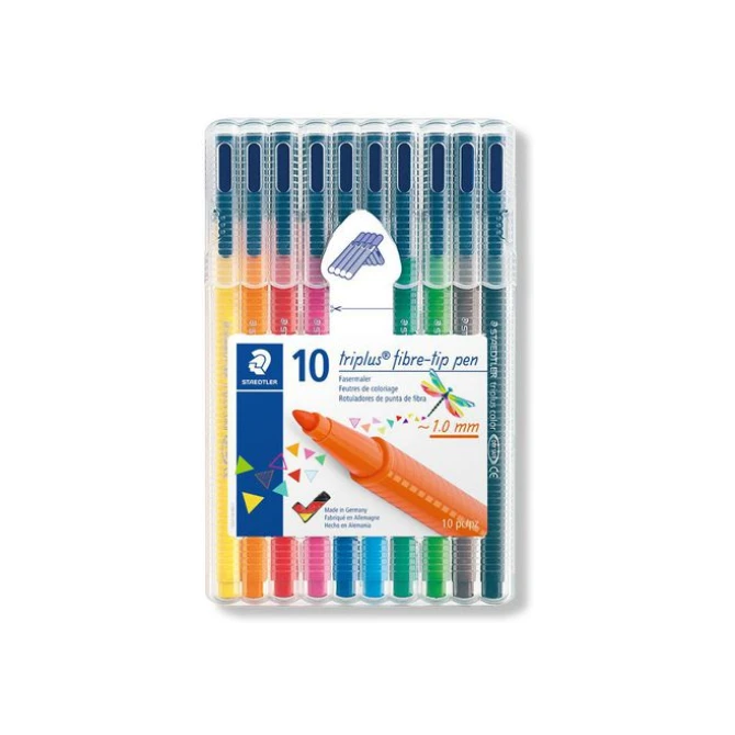 Staedtler Triplus Vezelpuntpen Fijn 1.0 mm Assorti (pak 10 stuks)