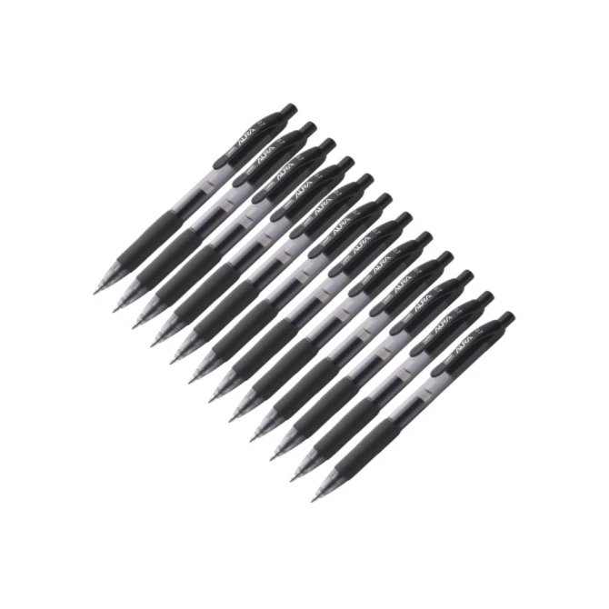 Gelpen AURA 0,7mm zwart / 12 stuks Gelpen AURA 0,7mm zwart / 12 stuks