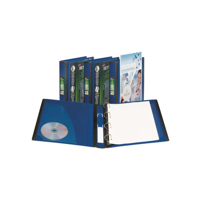 Staples BETTER™ Presentatieringband A4 PP Ringcapaciteit 25 mm 4 rings Blauw